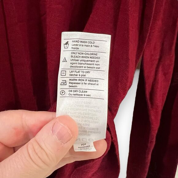 NWT Vince Mens XL 100% Extra Fine Merino Wool Crew Neck Sweater Burgundy Red - Picture 6 of 7